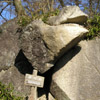 ガマ石<br>
            はんれい岩でできた筑波山の山頂付近にある石です。筑波山のシンボルともなっているガマガエルに似ているというので、ガマ石と呼ばれています。かなり大きな口ですね。<br>
            <br>
            Locality : 茨城県つくば市筑波山<br>