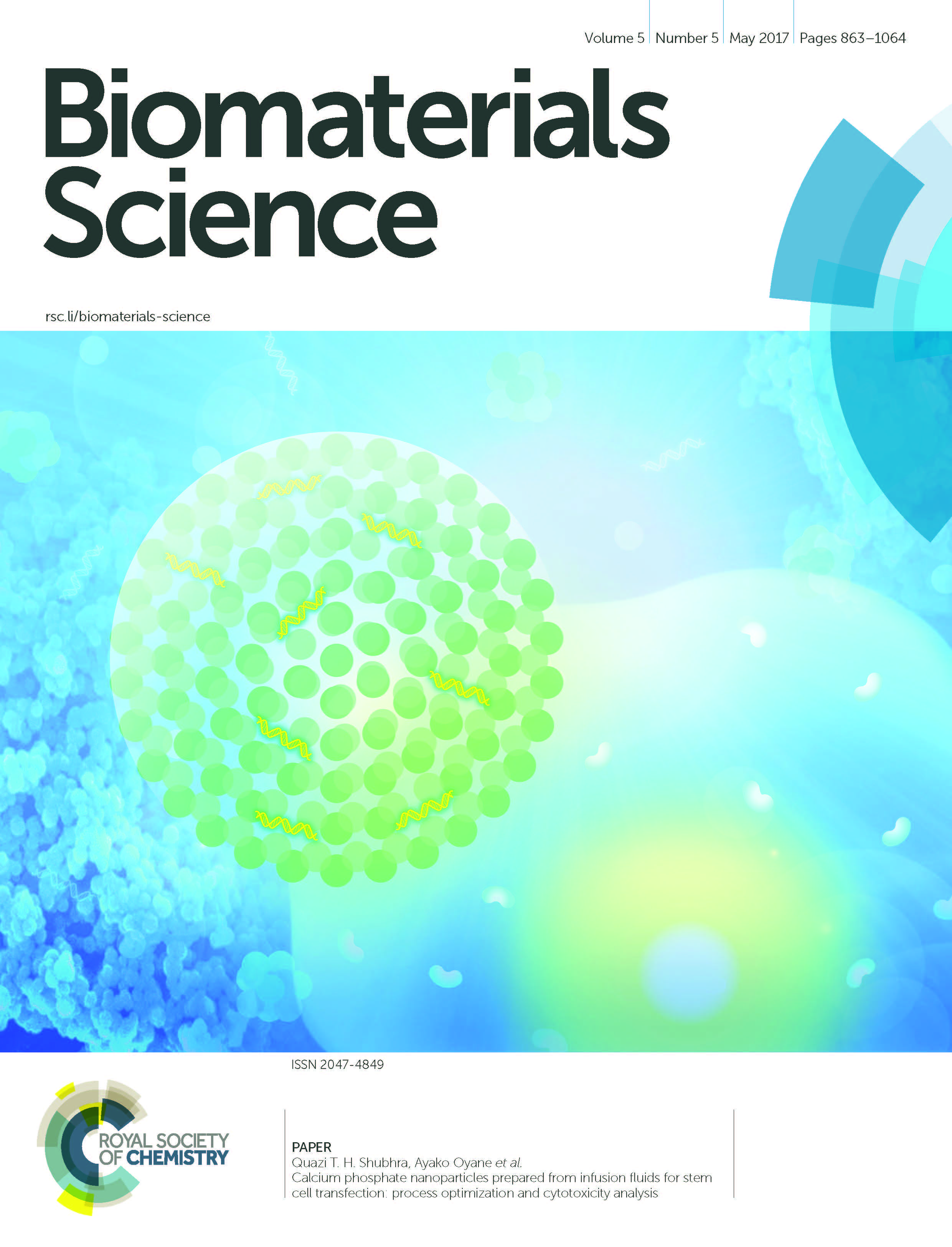 Biomaterials Science, 5 の表紙
