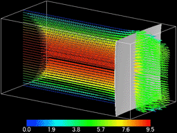 Capillarity-driven air-water flow in a rectangular micro channel with 0.1(D)×0.1(H)×0.2(W)mm.