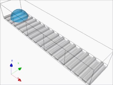 Two-phase liquid slug formation in microchannel with T-junction for Re=1.05 and Ca=2.53e-4.