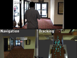 Indoor pedestrian navigation system using self-contained sensors and photorealistic 3D indoor models - Estimation of position and orientation without external sensing devices and information presentation in 1st person view - (ISMAR2009 conference site, long ver.)