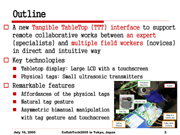 Tangible Tabletop Interface for an Expert to Collaborate with Remote      Field Workers
