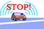 この図は、自動車が停止線で停止する際の音の変化を表したイラストです。