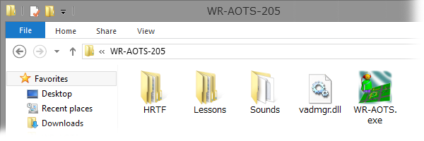 This figure shows the window of WR-AOTS-205 folder. The five items are in this folder.