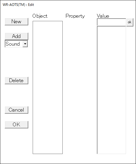 This figure shows the Edit window where the draft training field has no objects. The Object list is empty.