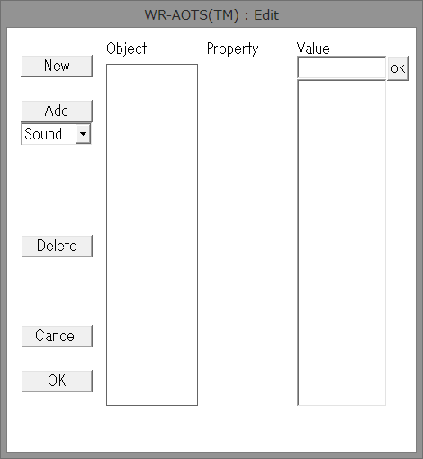 This figure shows the Edit window where the draft training field has no objects. The Object list is empty.