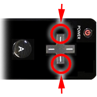 この図は、Wii(R)リモコンプラス(TM)の十字ボタンの左ボタンまたは右ボタンを押す図です。