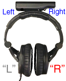 This photo shows the Wii(R) Remote Plus Controller(TM) is fixed on top of the head band of headphones.
