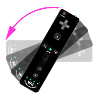 この図は、Wii(R)リモコンプラス(TM)の本体が回転動している図です。